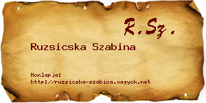 Ruzsicska Szabina névjegykártya