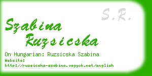 szabina ruzsicska business card